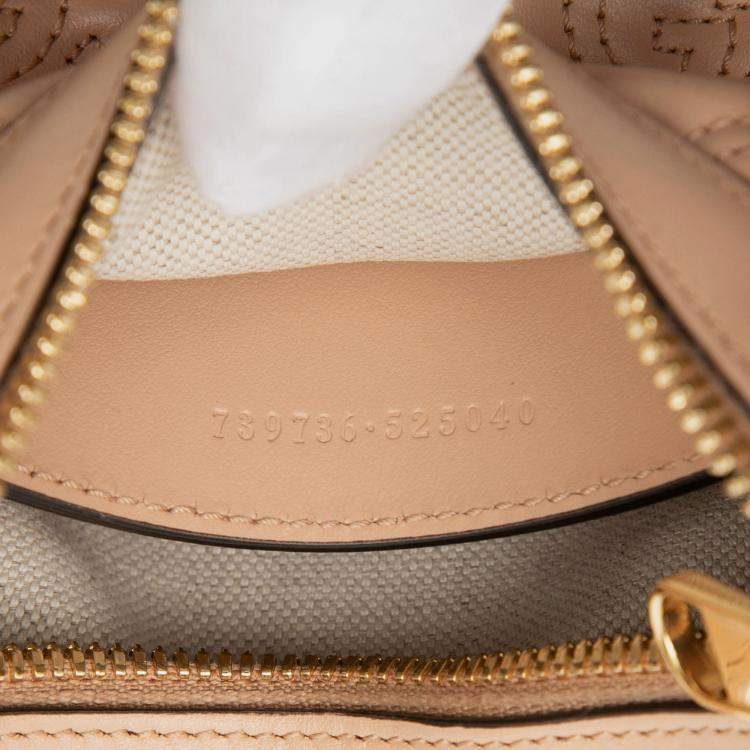 Pre Owned Gucci Brown Mini GG Marmont Matelasse Leather Satchel