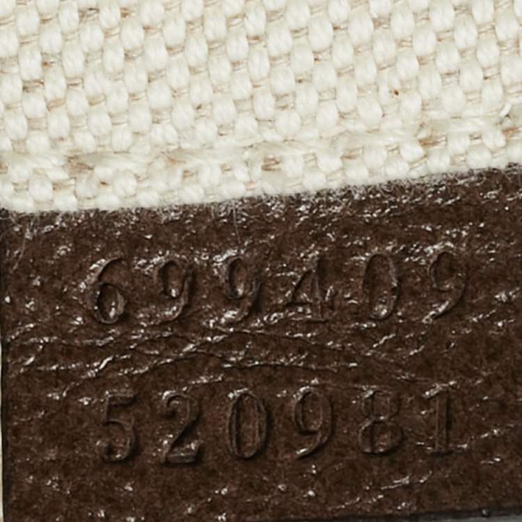 Pre Owned Gucci Attache Beige Small GG Supreme Canvas and Leather Bag