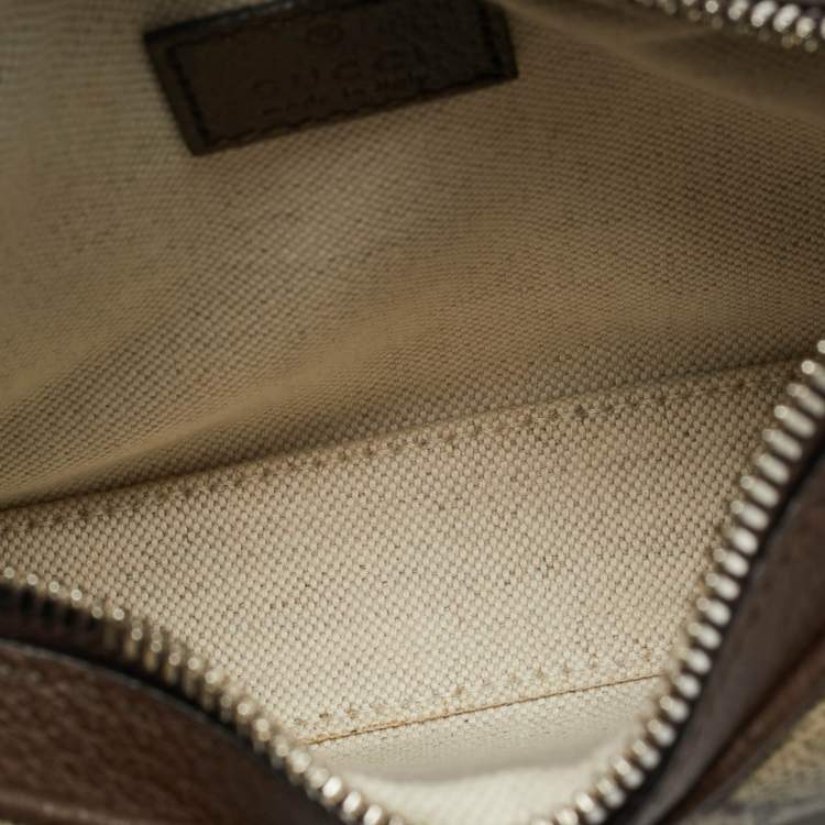 Pre Owned Gucci Attache Beige Small GG Supreme Canvas and Leather Bag