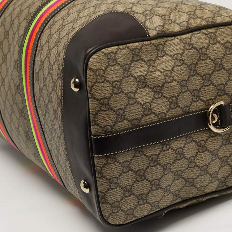 Pre Owned حقيبة غوتشي دافل شيري لاين كانفاس وسوبريم GG بيج/ برتقالي وجلد