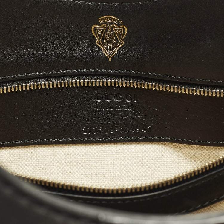 مملوكة مسبقًا حقيبة غوتشي يد علوية ستراب جلد ناعم سوداء