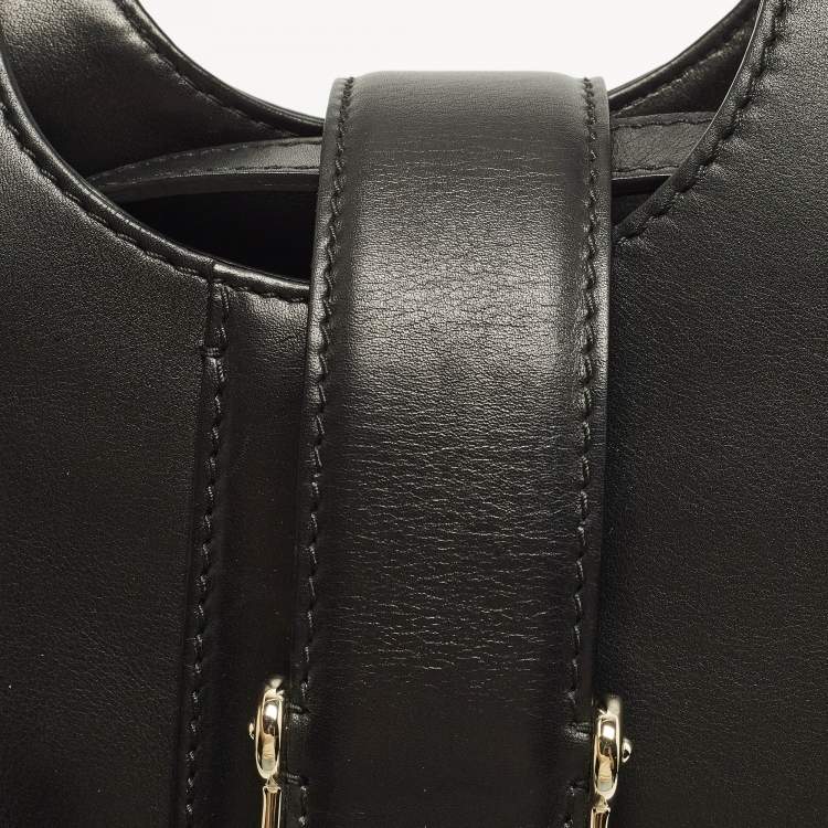 مملوكة مسبقًا حقيبة غوتشي يد علوية ستراب جلد ناعم سوداء