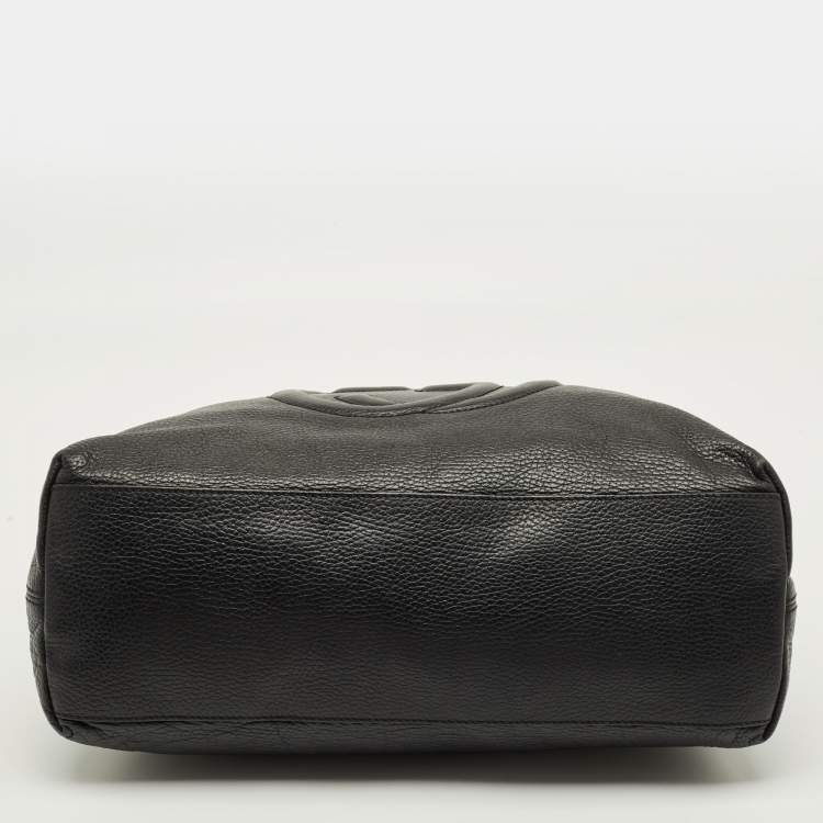 Pre Owned Gucci Soho Chain Medium Black Leather Shoulder Bag