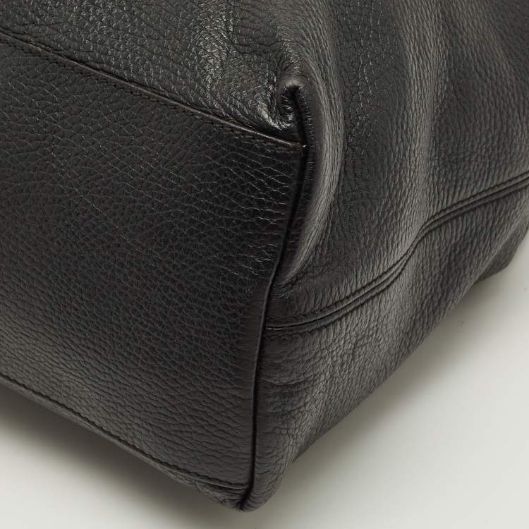 Pre Owned Gucci Soho Chain Medium Black Leather Shoulder Bag