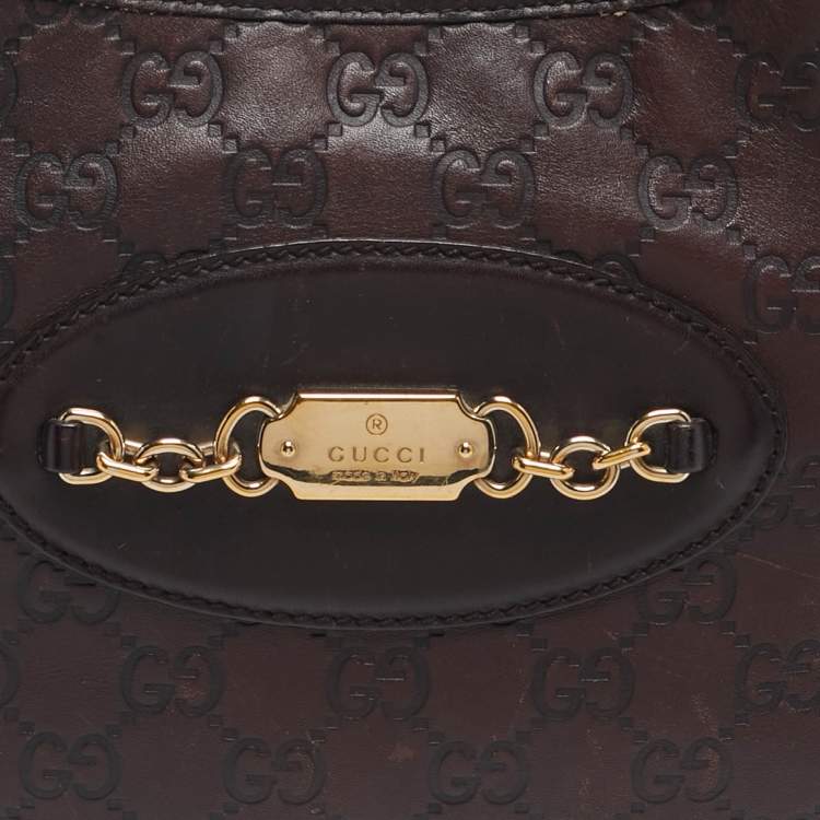 مملوكة مسبقًا Gucci Punch Dark Brown Guccissima Leather Hobo
