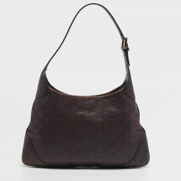 مملوكة مسبقًا Gucci Punch Dark Brown Guccissima Leather Hobo