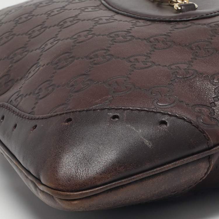 مملوكة مسبقًا Gucci Punch Dark Brown Guccissima Leather Hobo