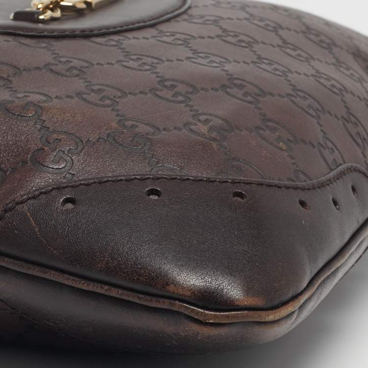 مملوكة مسبقًا Gucci Punch Dark Brown Guccissima Leather Hobo