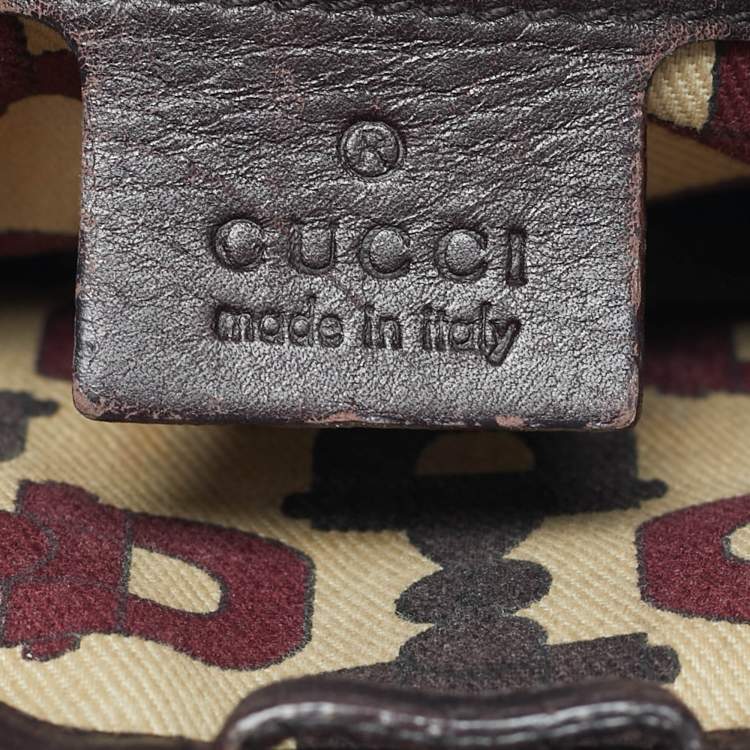 مملوكة مسبقًا Gucci Punch Dark Brown Guccissima Leather Hobo