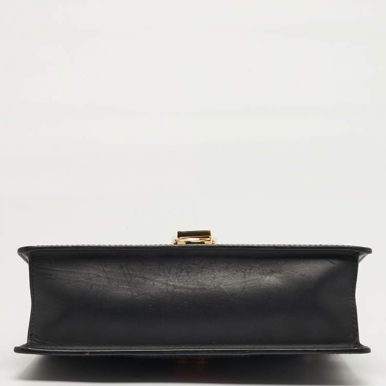 Pre Owned Gucci Sylvie Black Small Leather Shoulder Bag