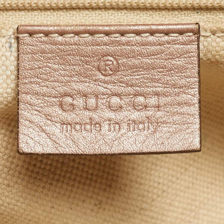 Pre Owned Gucci Sukey Metallic Pink Guccissima Leather Tote