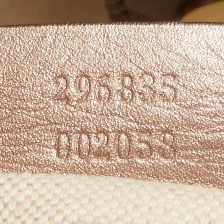 Pre Owned Gucci Sukey Metallic Pink Guccissima Leather Tote