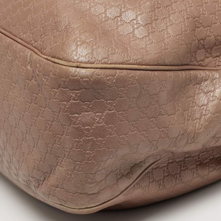 Pre Owned Gucci Sukey Metallic Pink Guccissima Leather Tote