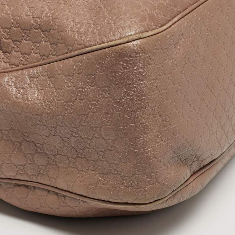 Pre Owned Gucci Sukey Metallic Pink Guccissima Leather Tote