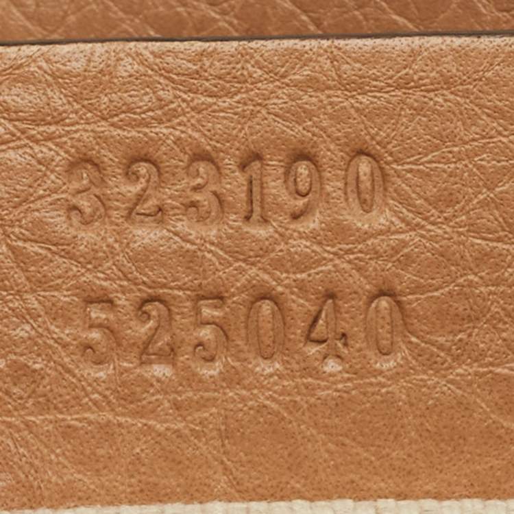 Pre Owned Gucci Soho Flap Chain Beige Leather Crossbody Bag