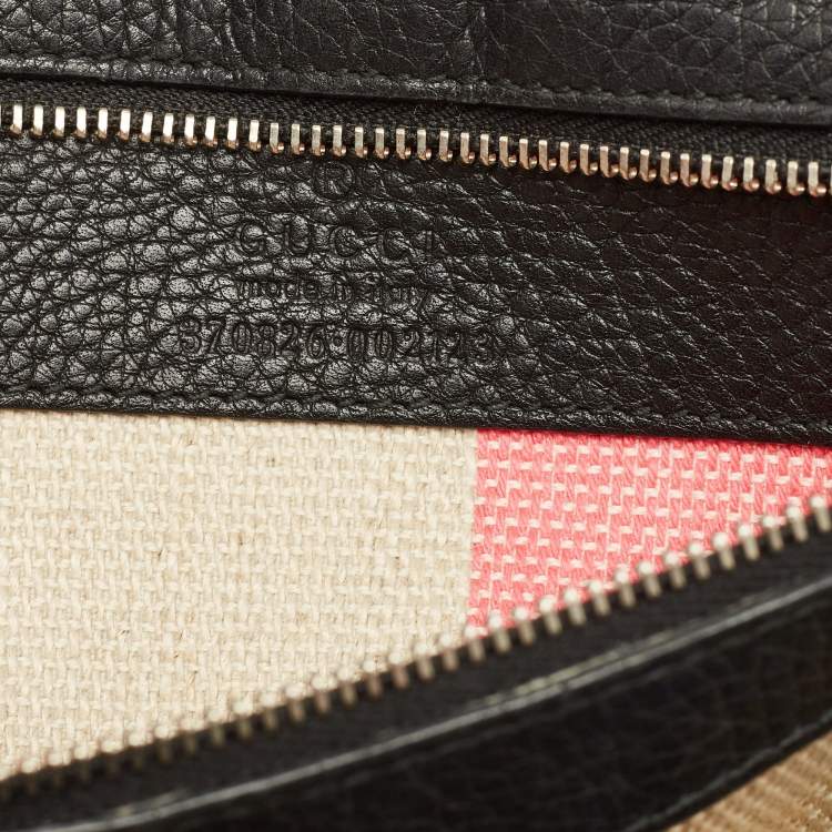 Pre Owned Gucci Bamboo Daily Tassel Black Leather Shoulder Bag