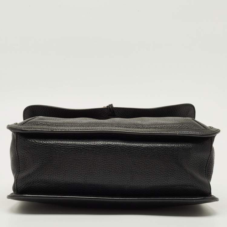 Pre Owned Gucci Bamboo Daily Tassel Black Leather Shoulder Bag