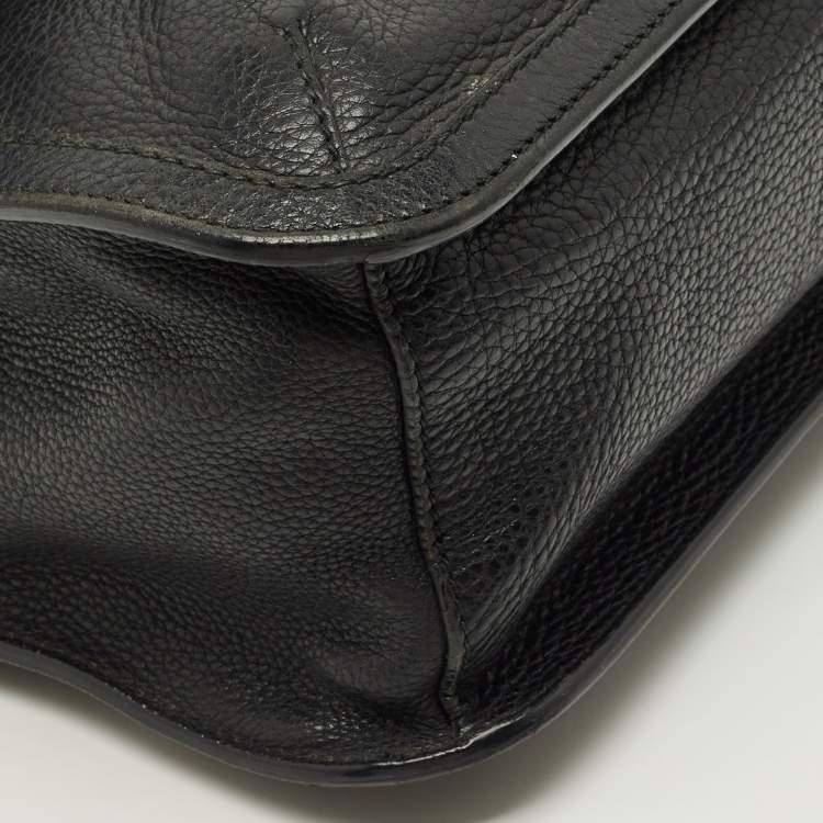 Pre Owned Gucci Bamboo Daily Tassel Black Leather Shoulder Bag