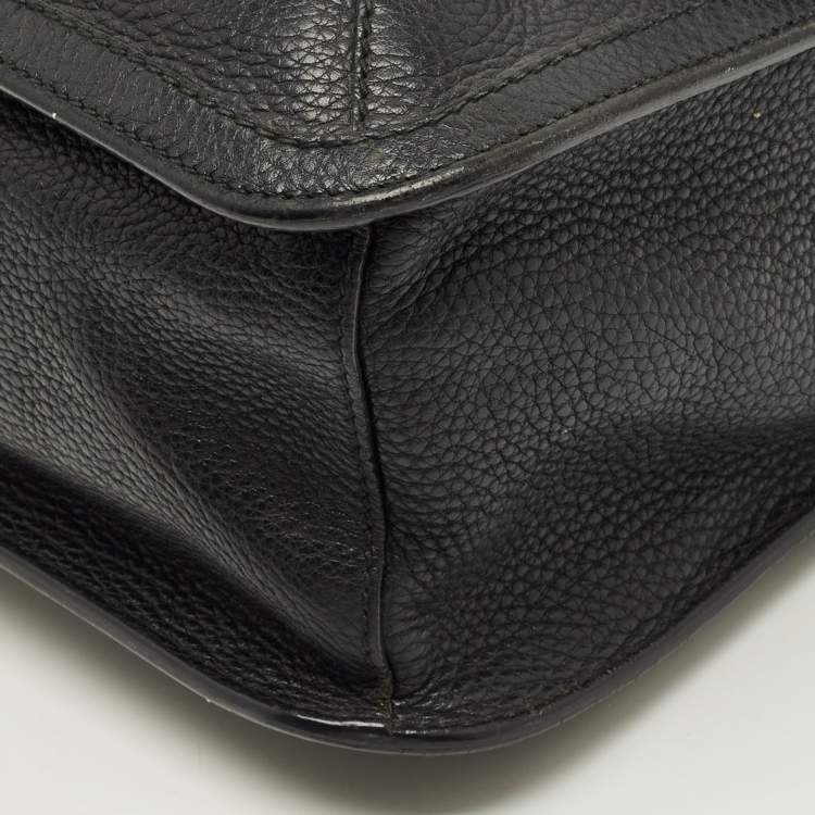 Pre Owned Gucci Bamboo Daily Tassel Black Leather Shoulder Bag