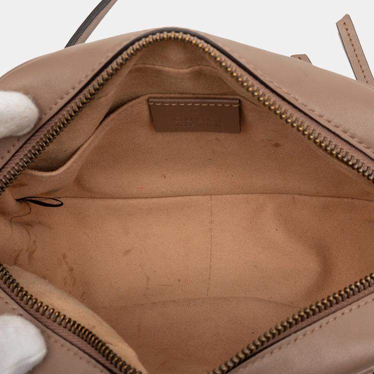 مملوكة مسبقًا Gucci Brown Mini GG Marmont Matelasse Leather Crossbody