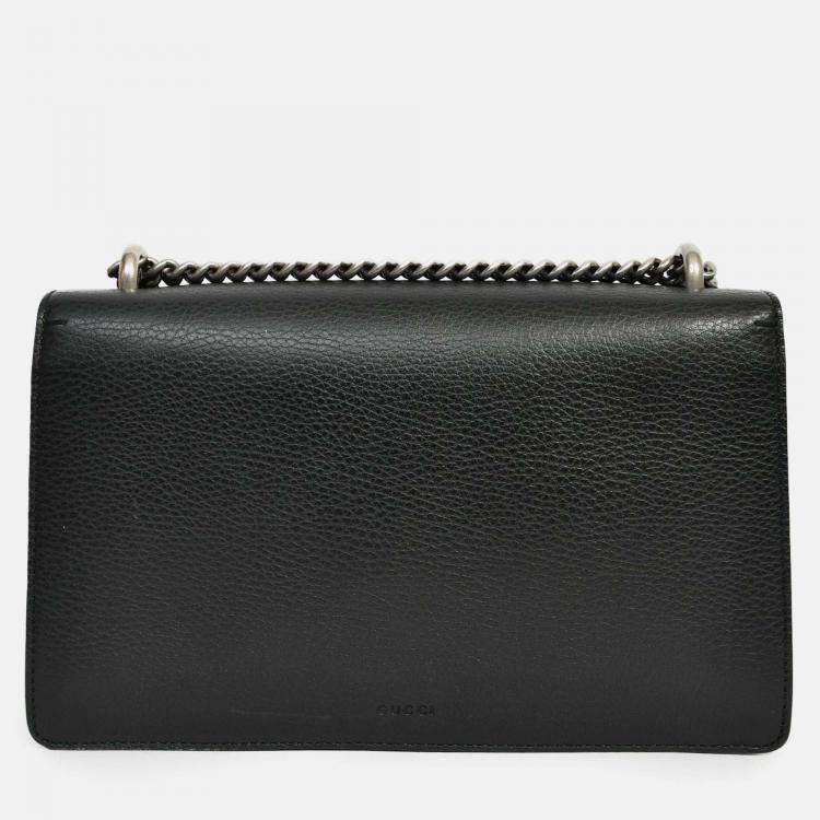 Pre Owned Gucci Black Leather Small Dionysus Shoulder Bag