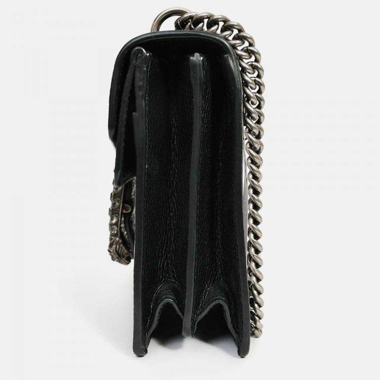 Pre Owned Gucci Black Leather Small Dionysus Shoulder Bag