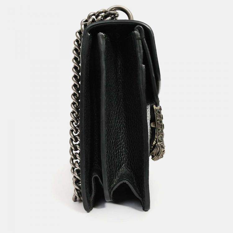 Pre Owned Gucci Black Leather Small Dionysus Shoulder Bag