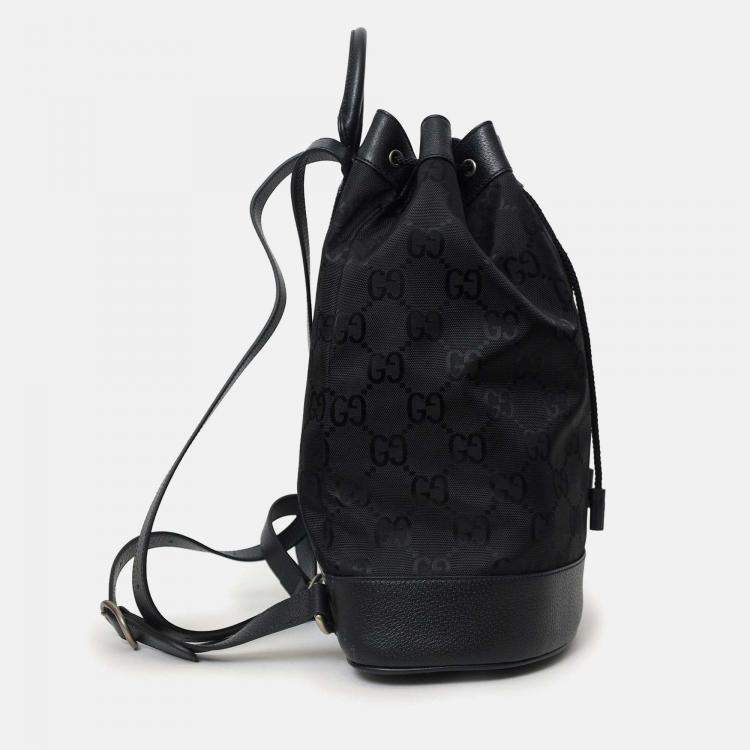 Pre Owned Gucci Black Monogram Econyl Nylon Off The Grid Backpack