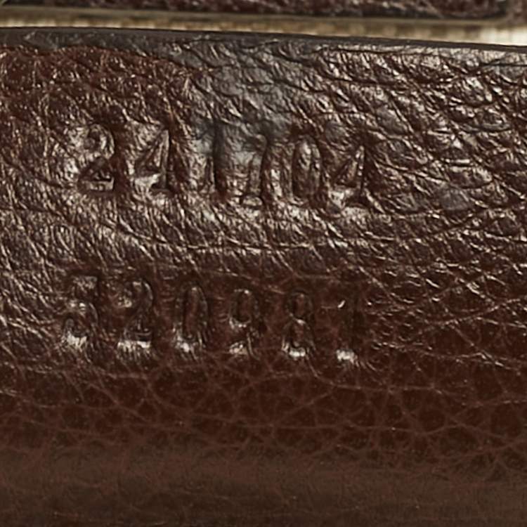 Pre Owned Gucci Techno Brown/Beige GG Canvas and Leather Tote