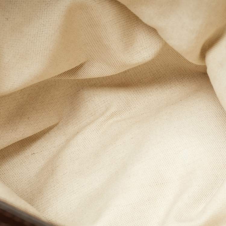 Pre Owned Gucci Techno Brown/Beige GG Canvas and Leather Tote