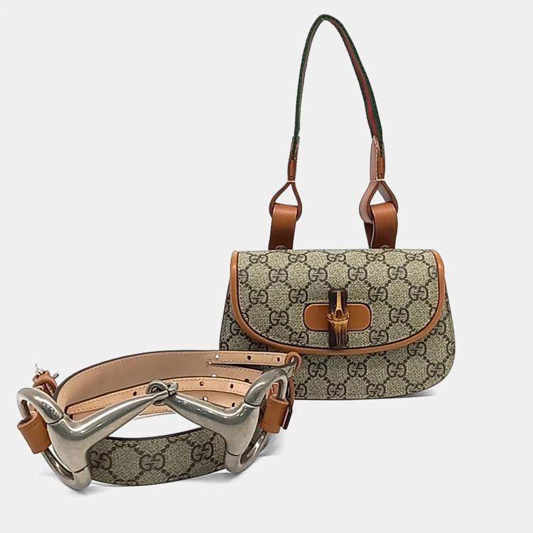 مملوكة مسبقًا Gucci Coated Canvas Bamboo 1947 Belt Bag