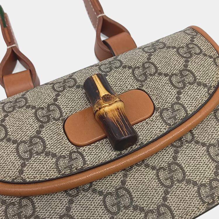 مملوكة مسبقًا Gucci Coated Canvas Bamboo 1947 Belt Bag