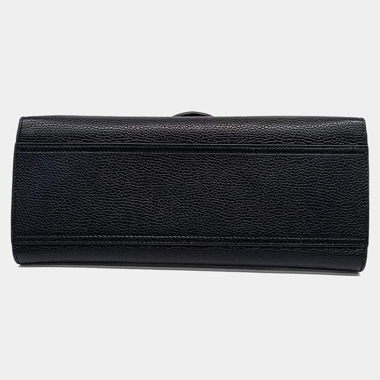 Pre Owned Gucci Black Leather Gg Marmont Tote And Shoulder Bag