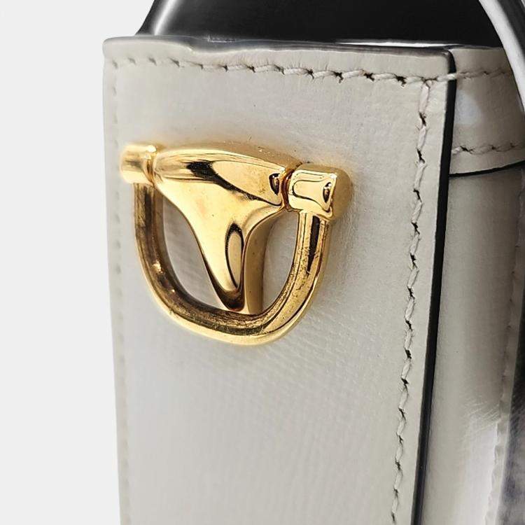 Pre Owned Gucci Beige White PVC Horsebit 1955 Mini Bag