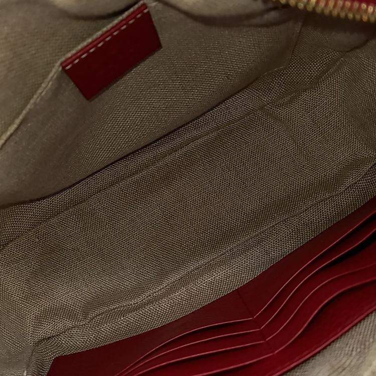 مملوكة مسبقًا Gucci Beige Red Fabric Jacquard Crossbody Bag