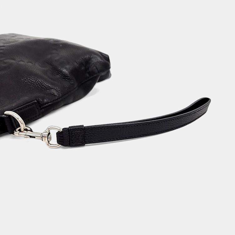 Pre Owned Gucci Black Leather Jumbo Gg Messenger Bag