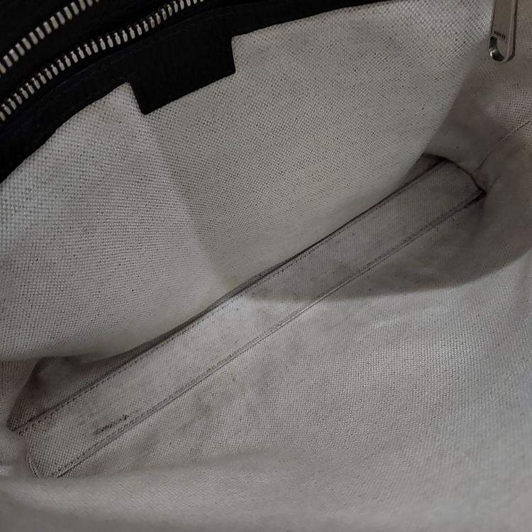 Pre Owned Gucci Black Leather Jumbo Gg Messenger Bag