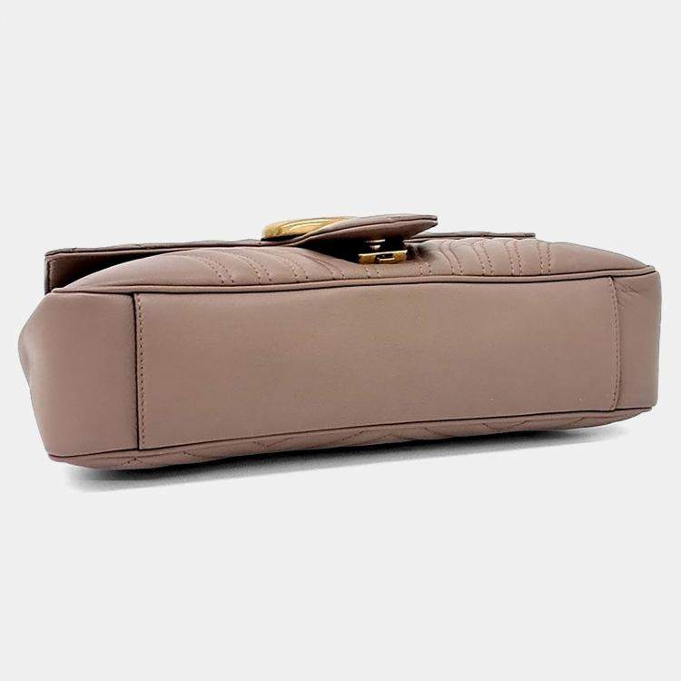 مملوكة مسبقًا Gucci Pink Leather Marmont Matrasse Shoulder Bag