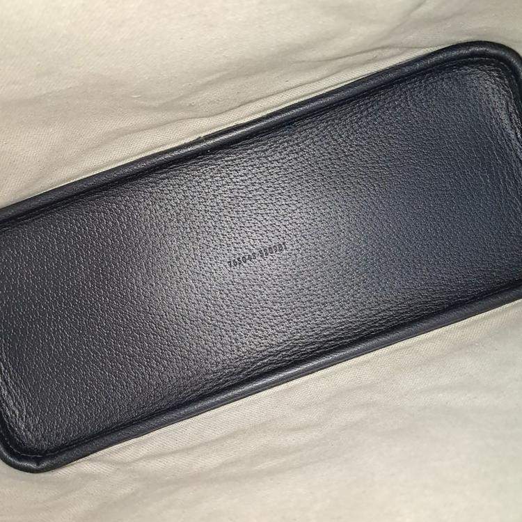 Pre Owned Gucci Beige Navy Blue PVC Ophidia Gg Small Tote Bag