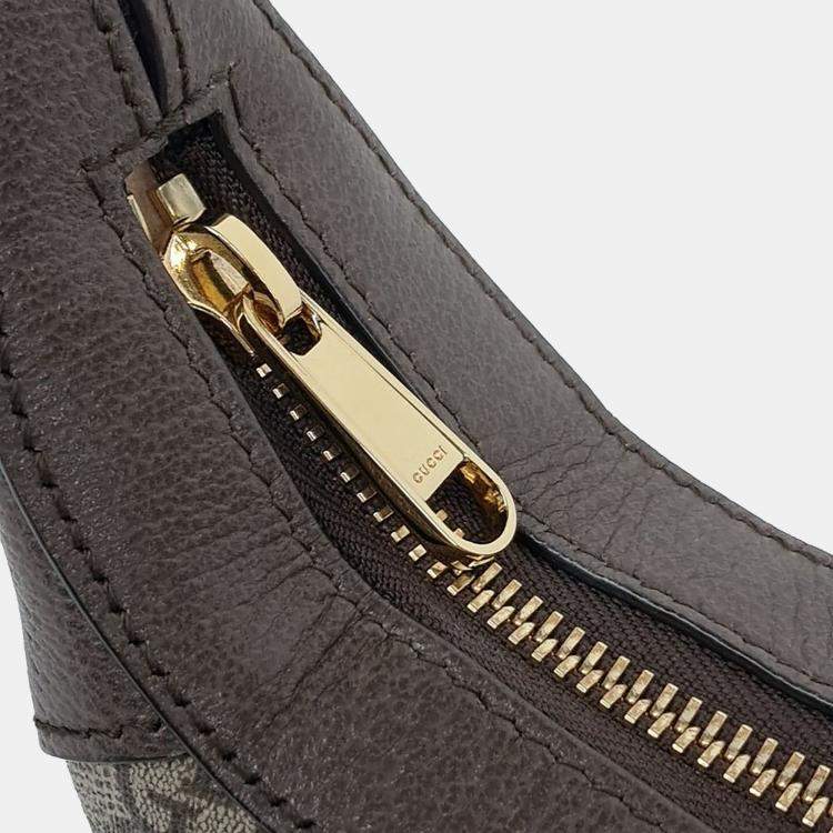 Pre Owned Gucci Beige Brown PVC Ophidia Hobo Bag