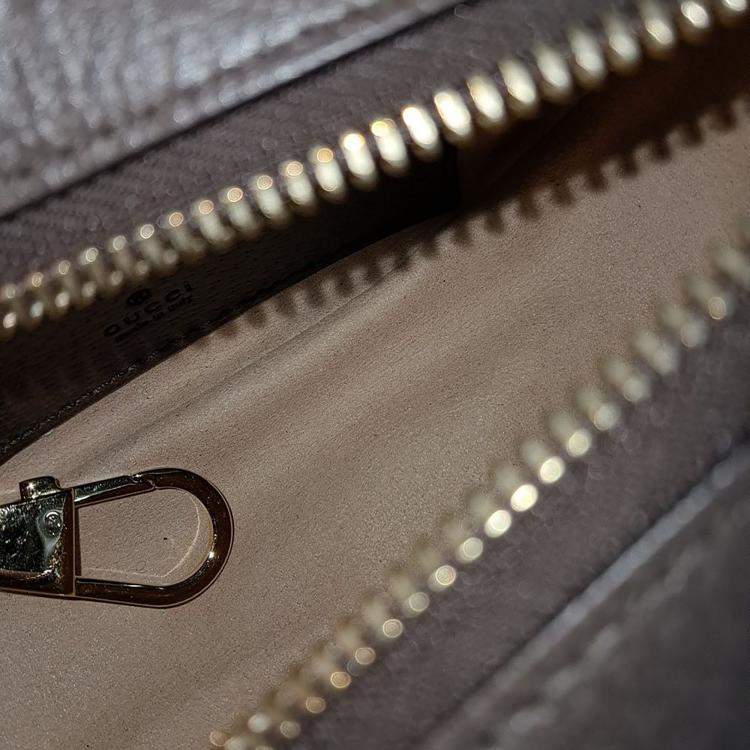 Pre Owned Gucci Beige Brown PVC Ophidia Hobo Bag