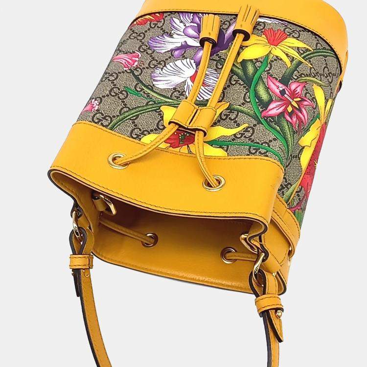 مملوكة مسبقًا Gucci Multicolor PVC Ophidia Small Bucket Bag
