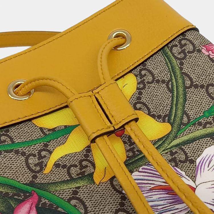 مملوكة مسبقًا Gucci Multicolor PVC Ophidia Small Bucket Bag