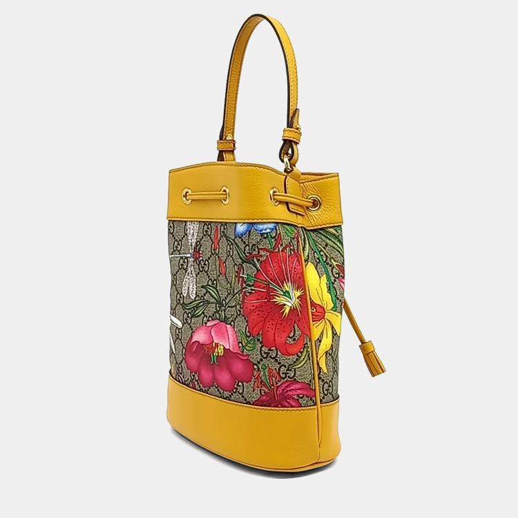 مملوكة مسبقًا Gucci Multicolor PVC Ophidia Small Bucket Bag