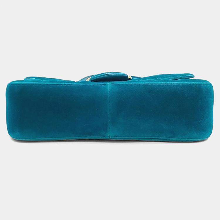 Pre Owned Gucci Blue Velvet Velvet Matrasse Mini Shoulder Bag