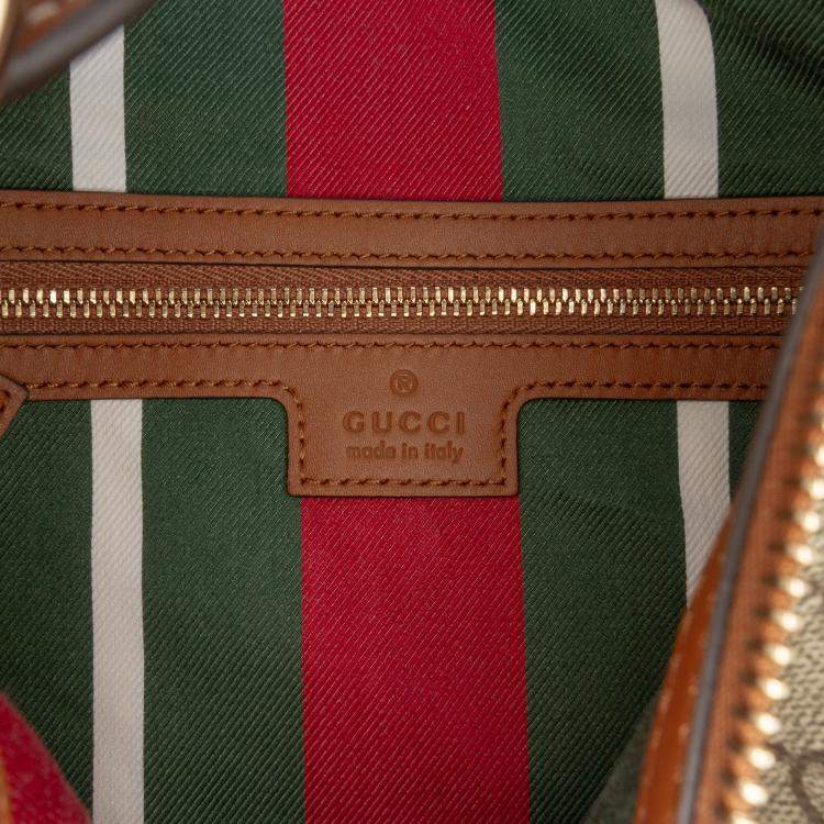 Pre Owned Gucci Brown Medium GG Supreme Emblem Shoulder Bag