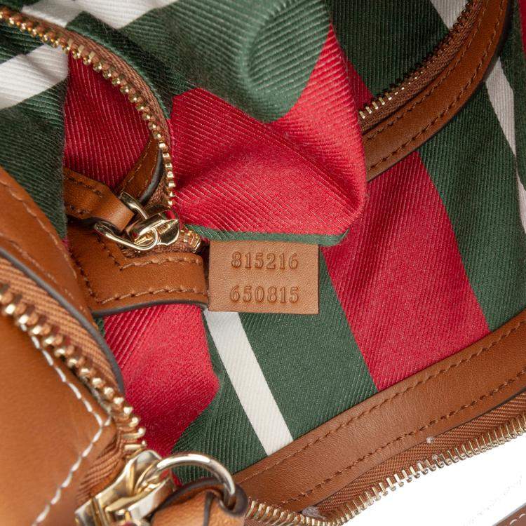 Pre Owned Gucci Brown Medium GG Supreme Emblem Shoulder Bag