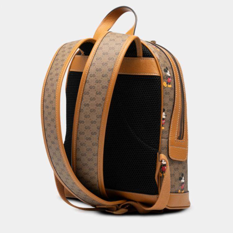 Pre Owned Gucci Brown Disney Small Micro GG Supreme Mickey Mouse Dome Backpack