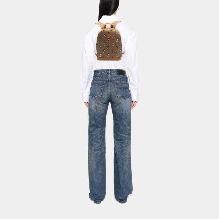 Pre Owned Gucci Brown Disney Small Micro GG Supreme Mickey Mouse Dome Backpack