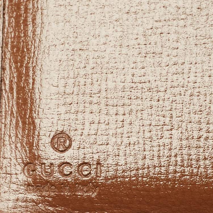 مملوكة مسبقًا Gucci Horsebit 1955 Beige/Brown GG Supreme Canvas and Leather Compact Wallet